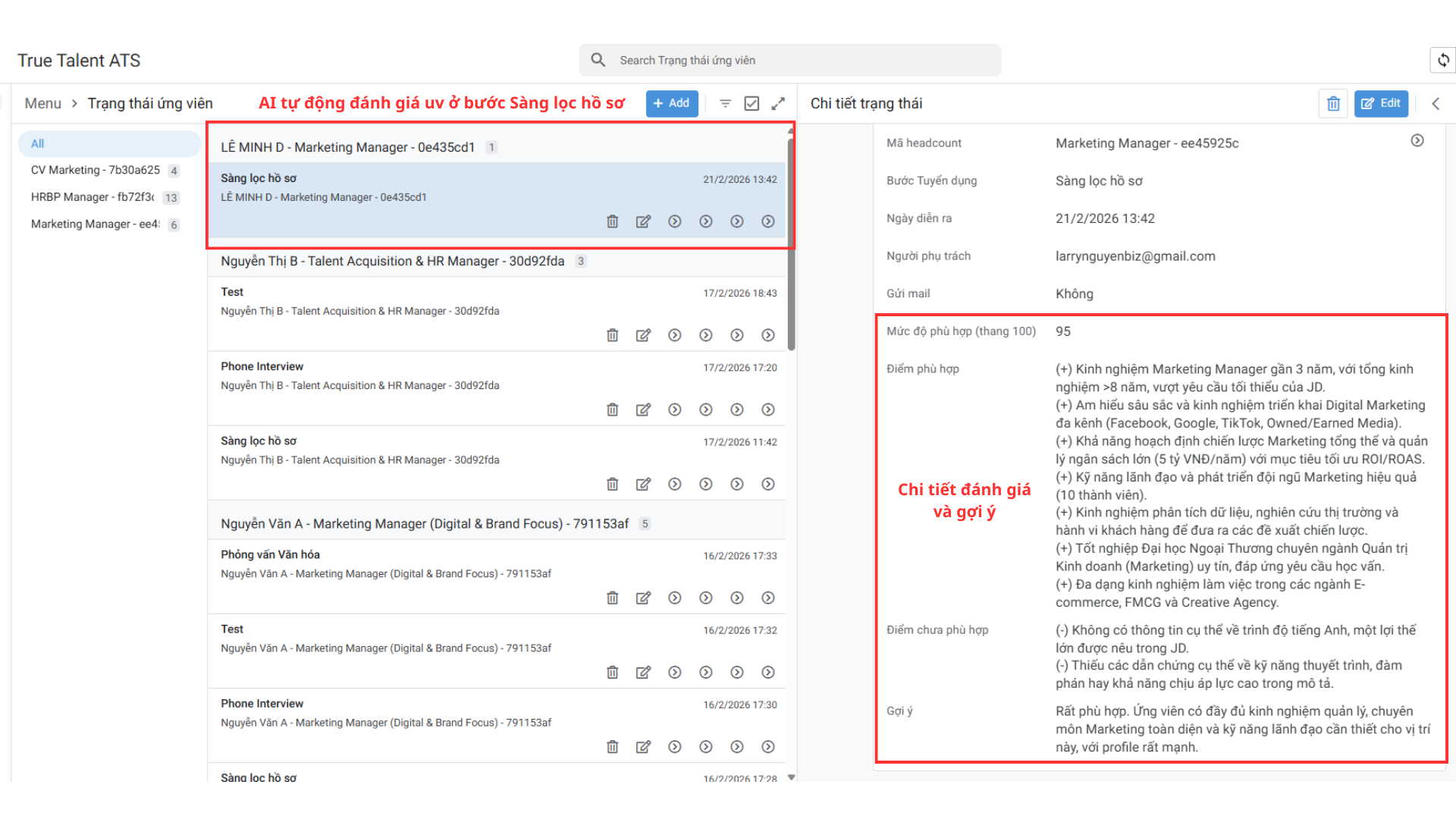 AI Đánh giá CV và JD