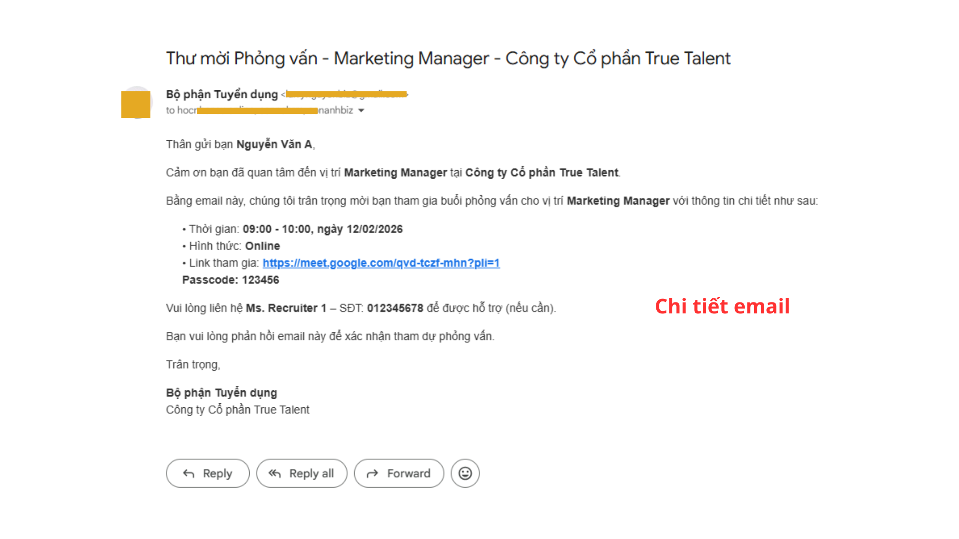 Lịch phỏng vấn